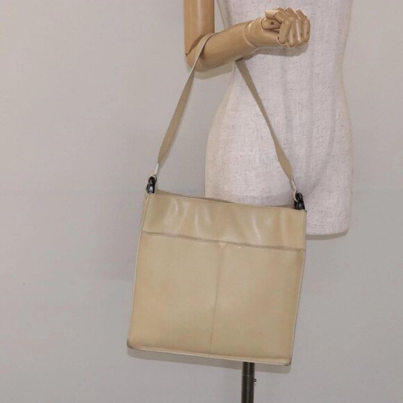 GUCCI Shoulder Bag Leather Beige Gold - Picture 1 of 16